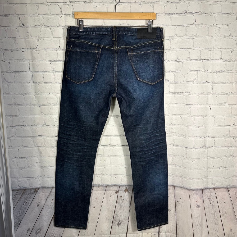Todd Snyder Mens Selvedge Denim Jeans Dark Wash Indigo Button Fly Slim Straight - Picture 11 of 16